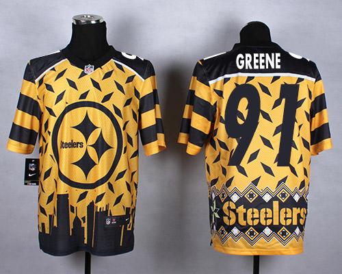 Nike Steelers #91 Kevin Greene Gold Men's Stitched NFL Elite Noble Fashion Jersey